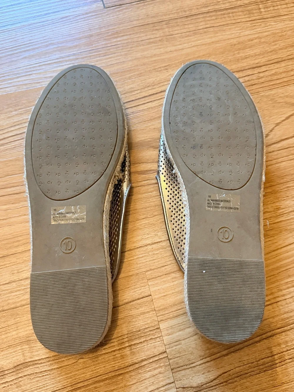 DV by Dolce Vita Gold Perforated Slip-On Woman’s Loafer - Metallic Gold